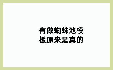 有做蜘蛛池模板原来是真的