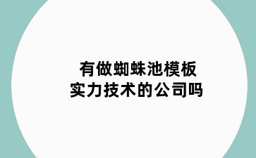 有做蜘蛛池模板实力技术的公司吗