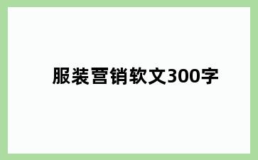 服装营销软文300字