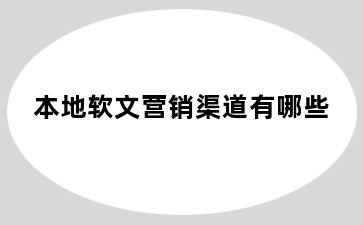 本地软文营销渠道有哪些