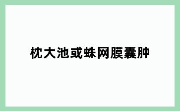 枕大池或蛛网膜囊肿