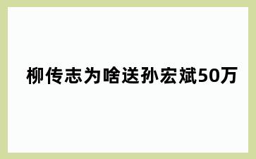 柳传志为啥送孙宏斌50万