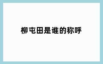 柳屯田是谁的称呼