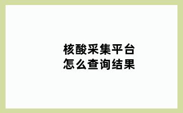 核酸采集平台怎么查询结果