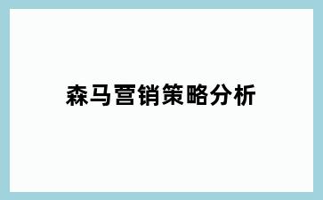 森马营销策略分析