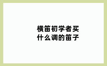 横笛初学者买什么调的笛子