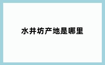 水井坊产地是哪里