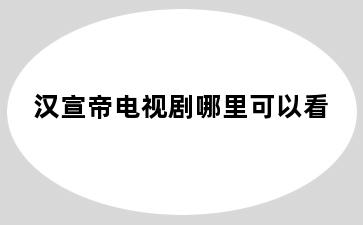 汉宣帝电视剧哪里可以看