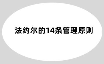 法约尔的14条管理原则