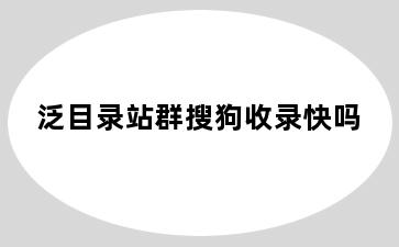 泛目录站群搜狗收录快吗