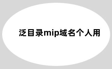 泛目录mip域名个人用