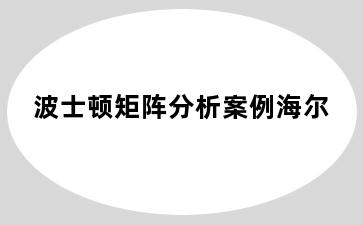 波士顿矩阵分析案例海尔