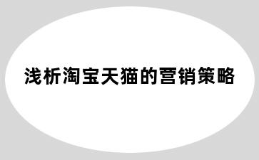 浅析淘宝天猫的营销策略