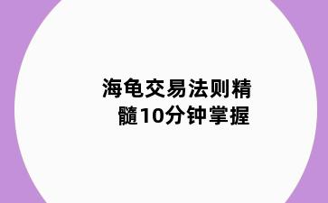 海龟交易法则精髓10分钟掌握