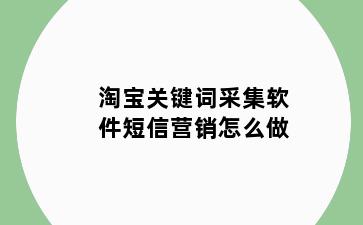 淘宝关键词采集软件短信营销怎么做