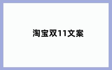 淘宝双11文案