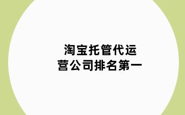 淘宝托管代运营公司排名第一