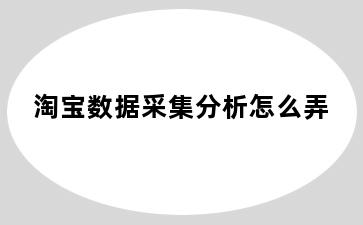 淘宝数据采集分析怎么弄