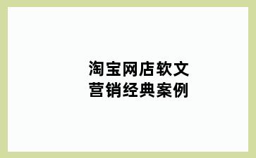 淘宝网店软文营销经典案例