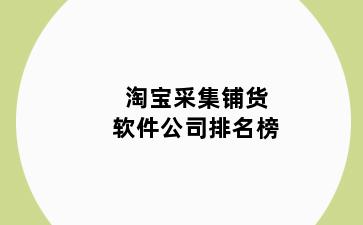 淘宝采集铺货软件公司排名榜