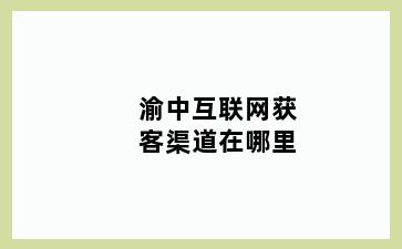 渝中互联网获客渠道在哪里