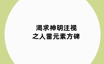 渴求神明注视之人雷元素方碑