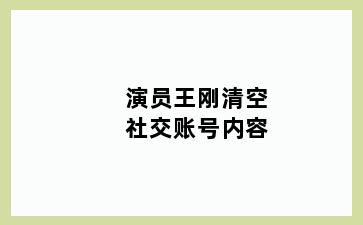 演员王刚清空社交账号内容