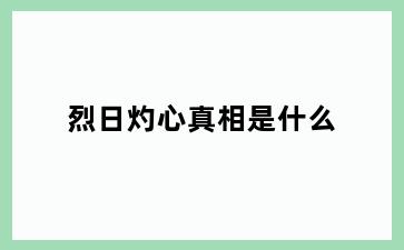 烈日灼心真相是什么