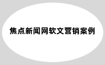 焦点新闻网软文营销案例