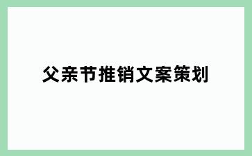 父亲节推销文案策划