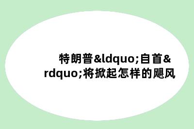 特朗普“自首”将掀起怎样的飓风