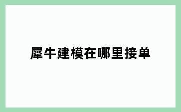 犀牛建模在哪里接单