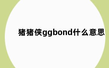 猪猪侠ggbond什么意思