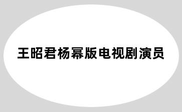 王昭君杨幂版电视剧演员