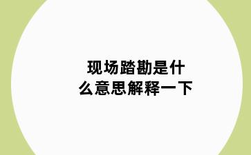 现场踏勘是什么意思解释一下