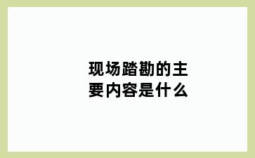 现场踏勘的主要内容是什么