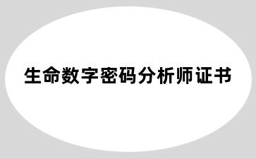 生命数字密码分析师证书