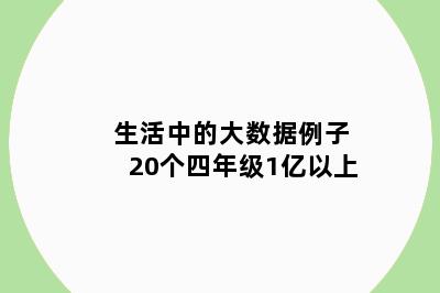 生活中的大数据例子20个四年级1亿以上