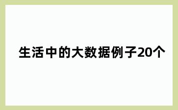 生活中的大数据例子20个