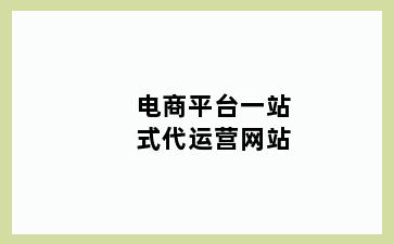 电商平台一站式代运营网站