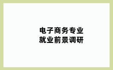 电子商务专业就业前景调研