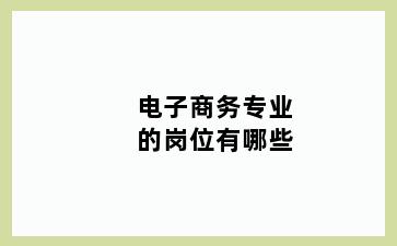 电子商务专业的岗位有哪些