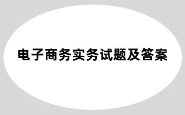 电子商务实务试题及答案