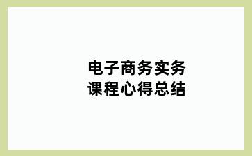 电子商务实务课程心得总结