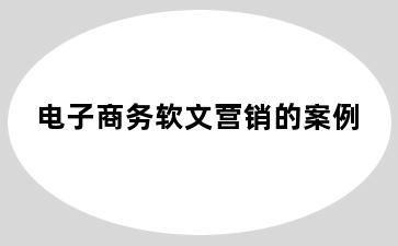 电子商务软文营销的案例