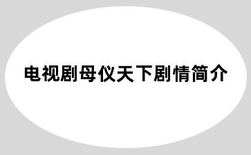 电视剧母仪天下剧情简介