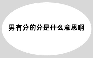 男有分的分是什么意思啊