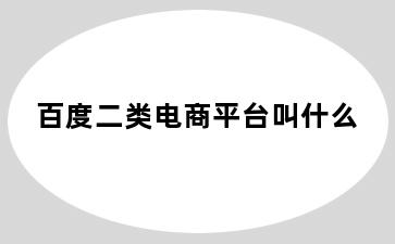 百度二类电商平台叫什么