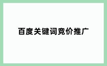 百度关键词竞价推广