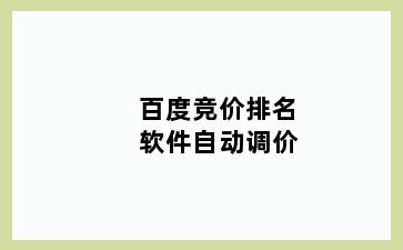 百度竞价排名软件自动调价